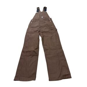 Berne Men's Heartland Unlined Washed Duck Bark Cotton Bib Overall Size 32x30